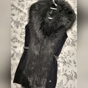 Guess Faux Fur Knit Vest